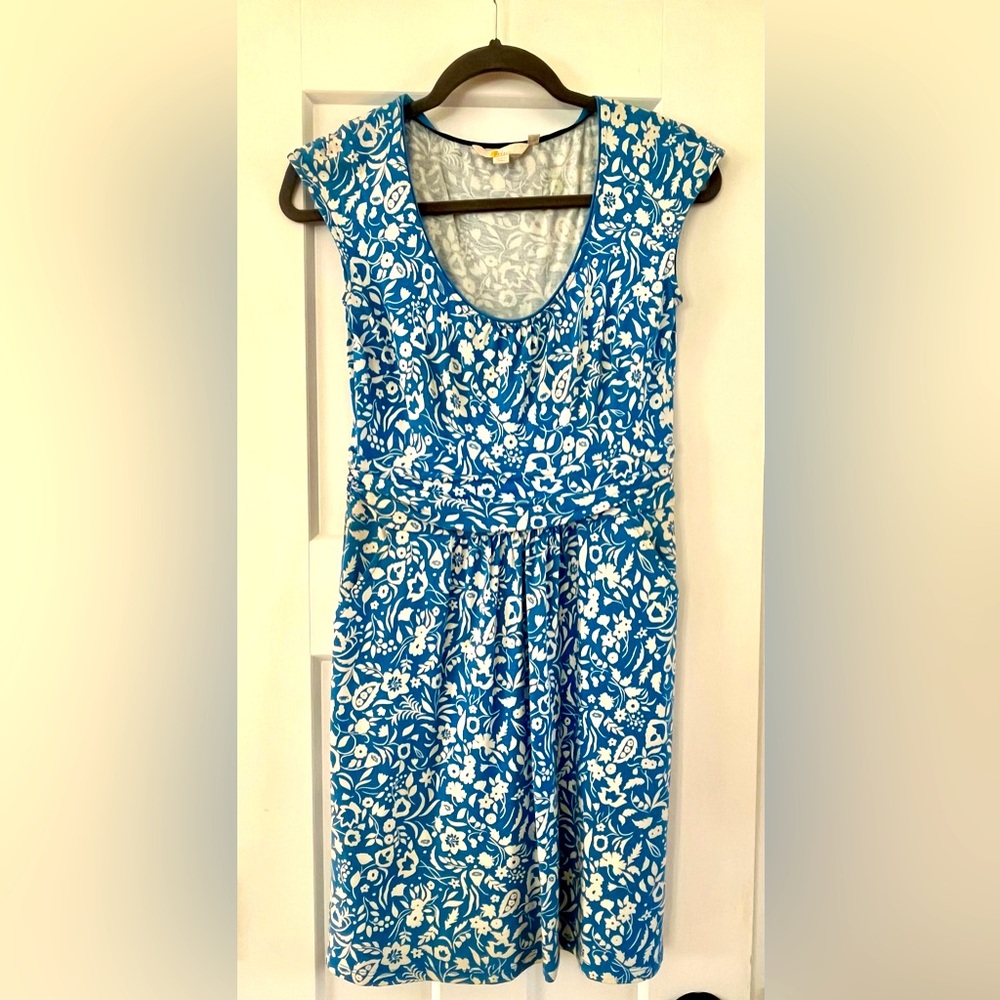 Boden cap sleeve blue dress size 4p